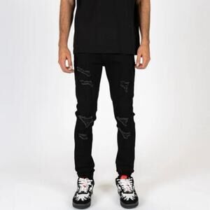 Pheelings Black Distressed Ripped Skinny Jeans Men’s Size 30” Waist